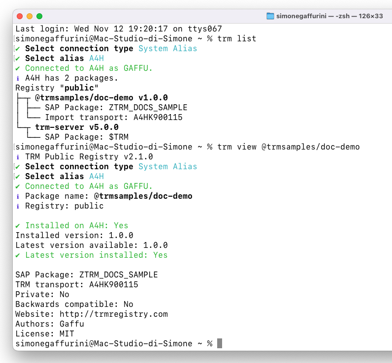 List and view commands