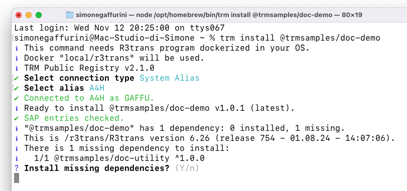 Confirm install dependency