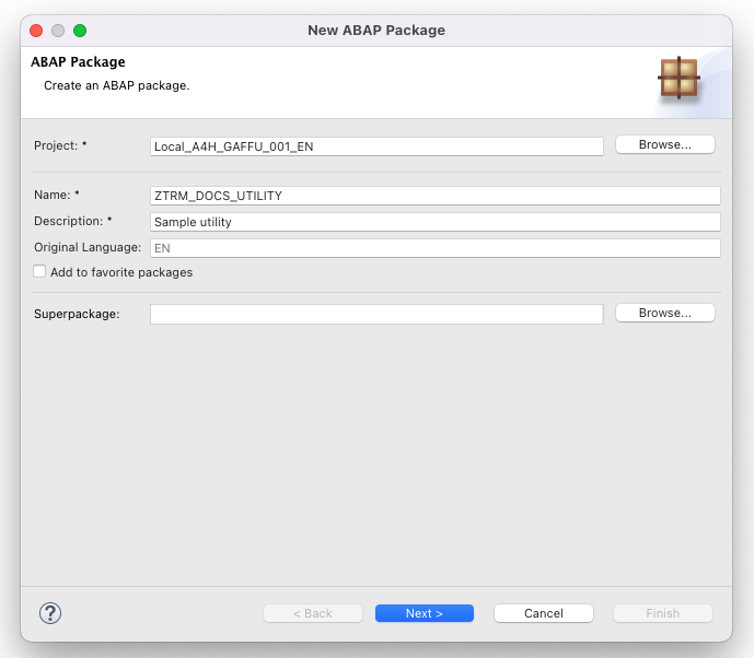 Creating a package