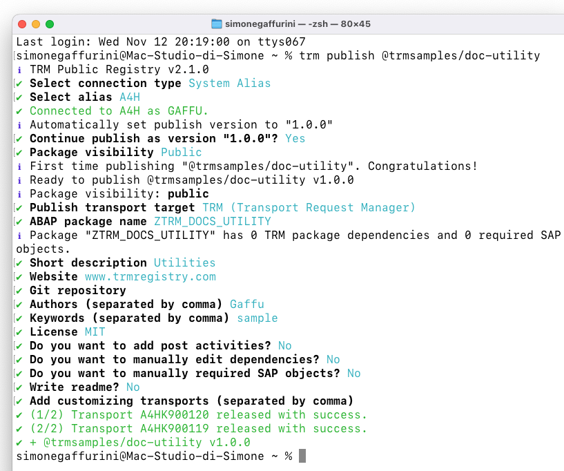 Utility publish