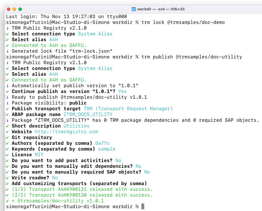 Publishing a new release of the package